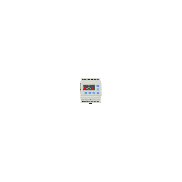 DIN rail mount temperature switch, red display, 3 outputs, 24 VAC/VDC supply